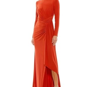 Chic Long Sleeve Red Dress